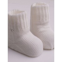 Бесшовные вязаные носки из мериносовой шерсти "Потешки-М", Белый