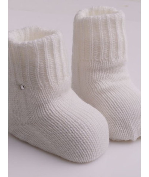 Бесшовные вязаные носки из мериносовой шерсти "Потешки-М", Белый