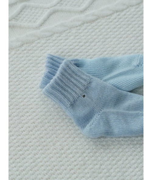 Бесшовные вязаные носки из мериносовой шерсти "Потешки-М", Голубой