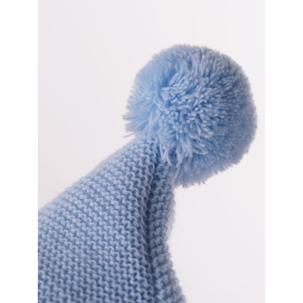 Демисезонная вязаная шапка с манишкой "Капор Соня", Голубой