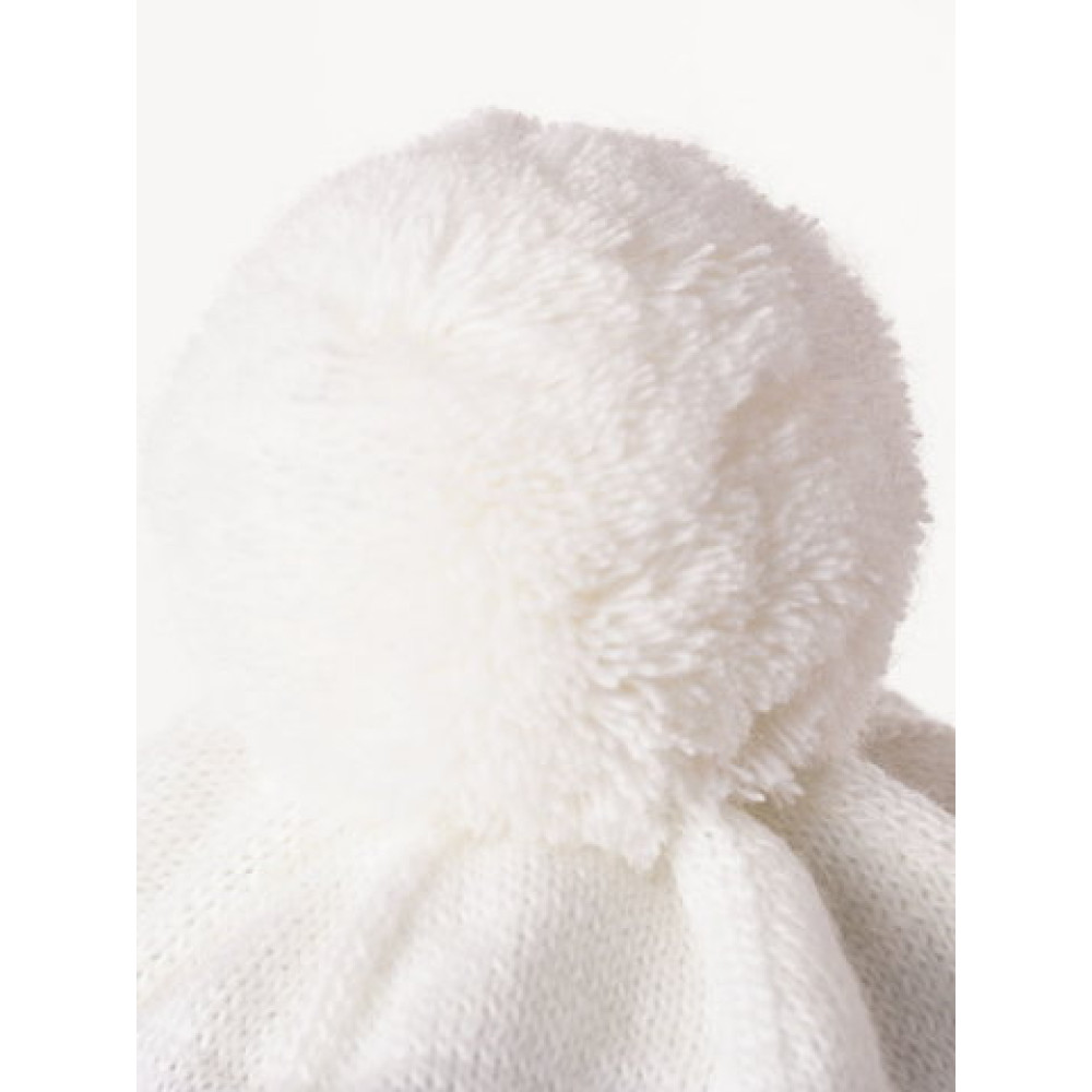 Демисезонная детская шапка "Заинька", Белый