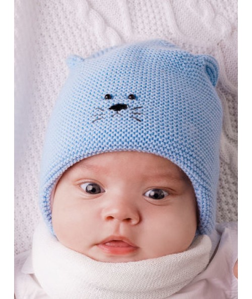 Демисезонная детская шапка "Умка- М лайт", Голубой