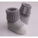 Вязаные носочки для новорожденного "Малыш", Белый+Серый