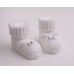 Вязаные носочки для новорожденного "Мышонок", Белый