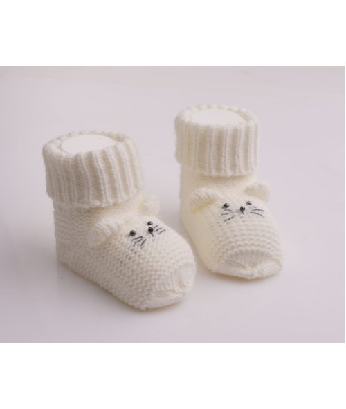 Вязаные носочки для новорожденного "Мышонок", Молоко