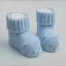 Вязаные носочки для новорожденного "Ежик", Голубой