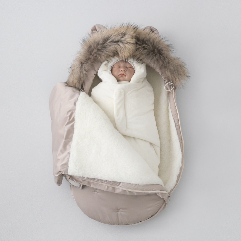 Зимний комплект на выписку "Орсетто", Капучино