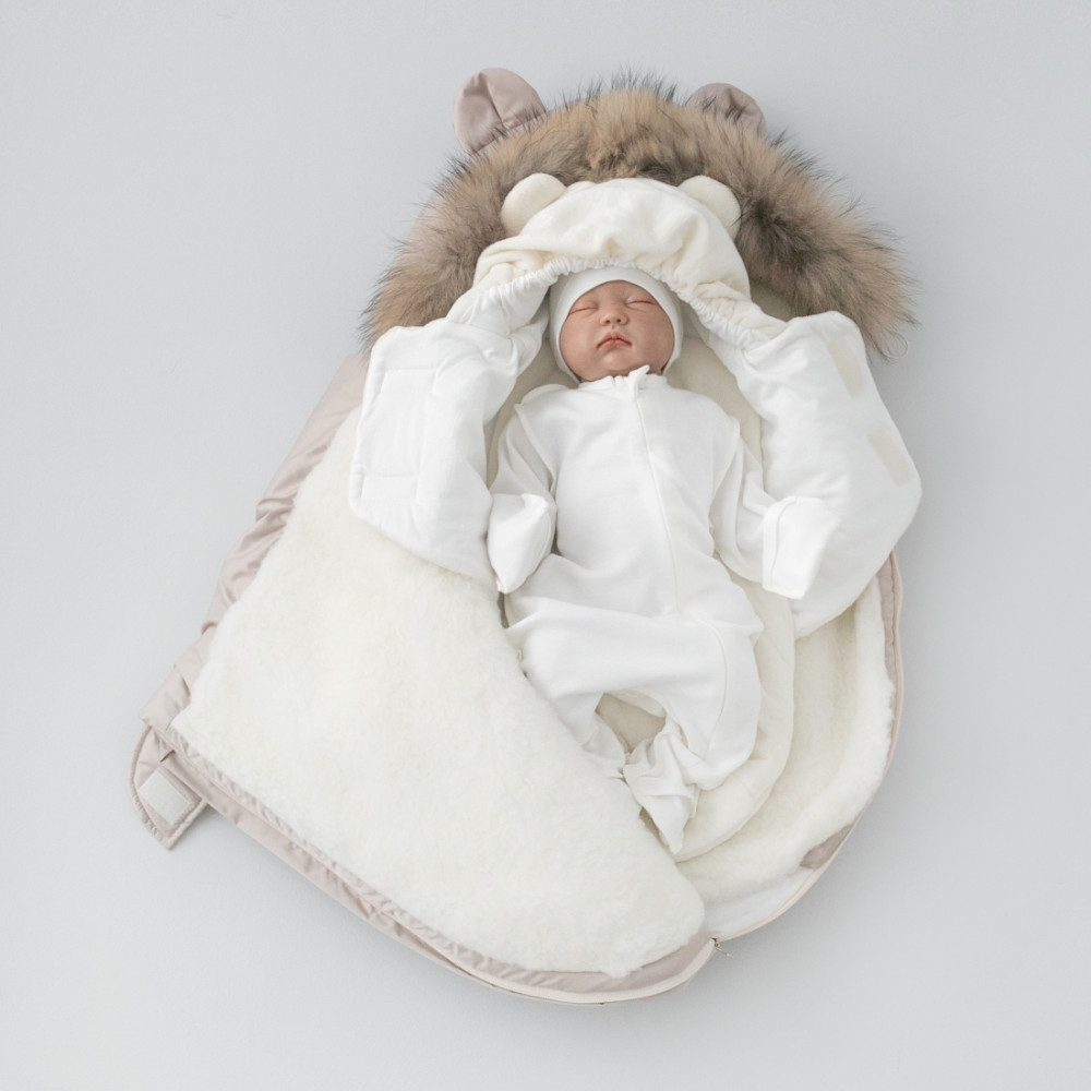 Зимний комплект на выписку "Орсетто", Капучино