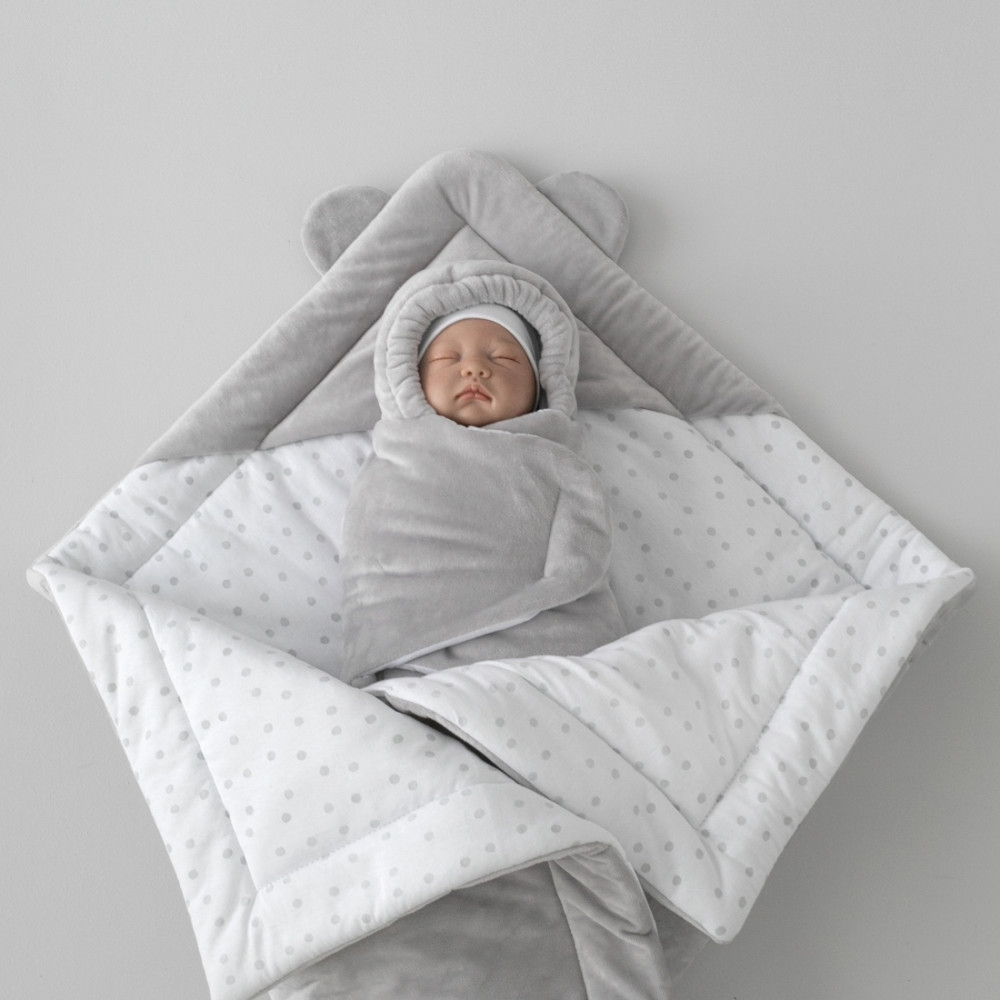 Зимний комплект на выписку 5 предметов "Медвежонок", Серый