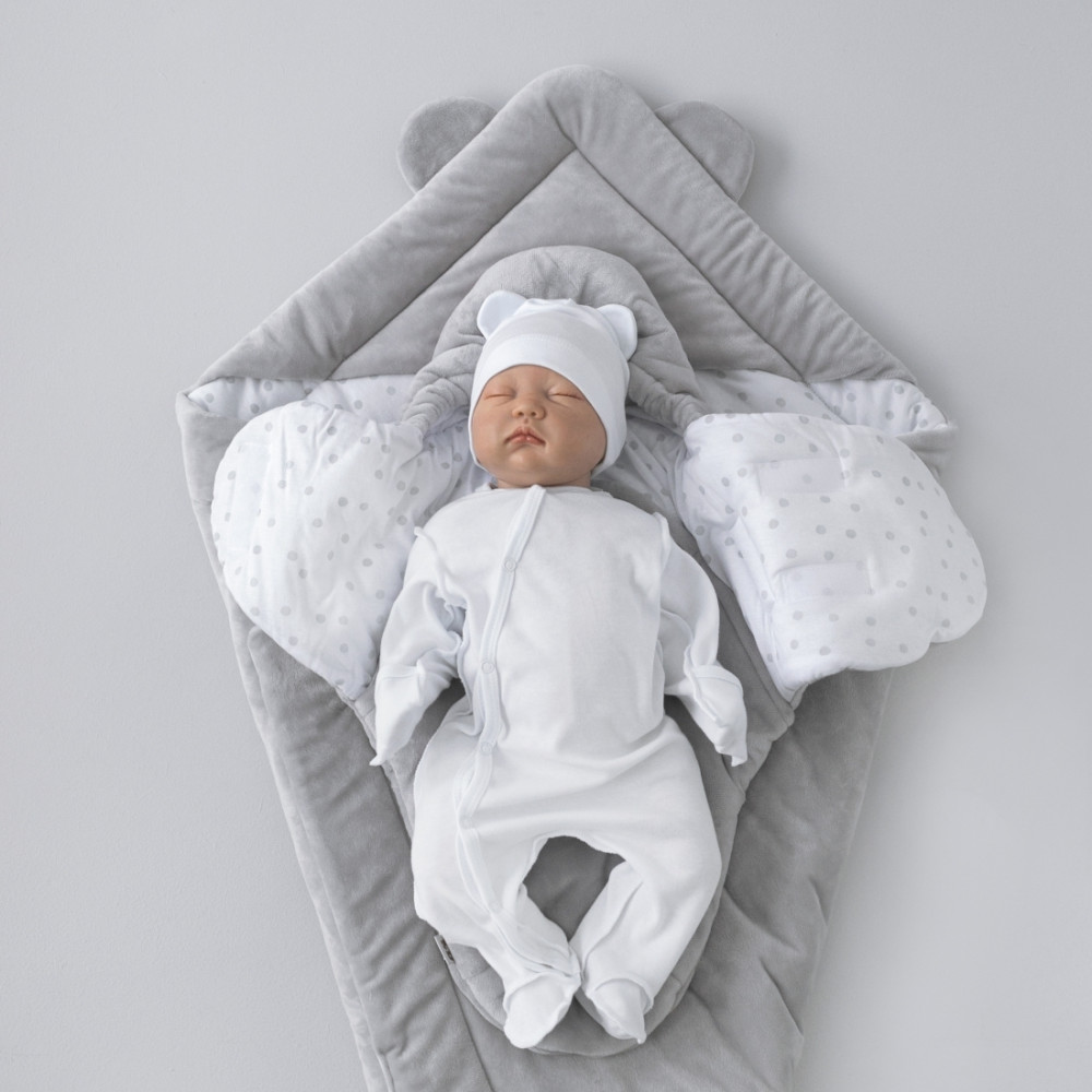 Зимний комплект на выписку 5 предметов "Медвежонок", Серый