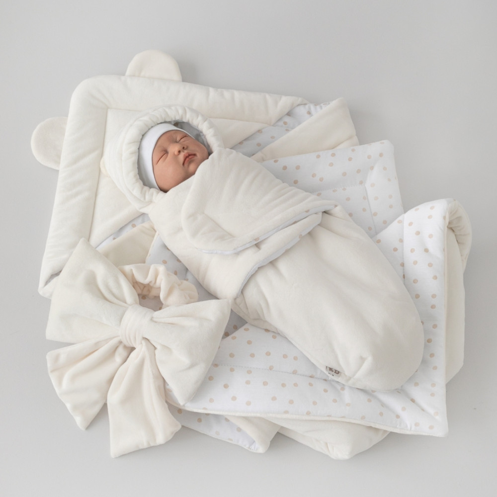 Зимний комплект на выписку 5 предметов "Медвежонок", Сахар