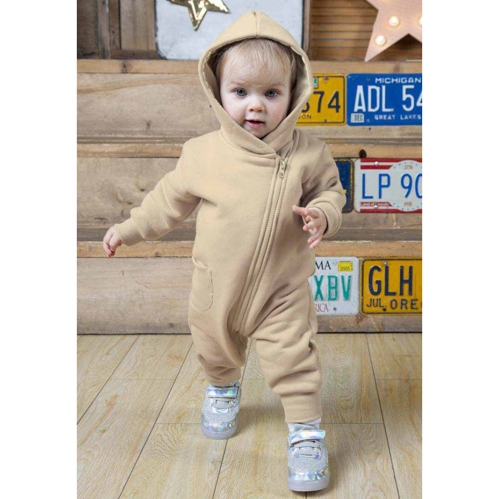 Комбинезон из футера "Стрит", Бежевый