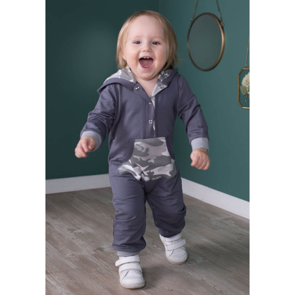 Комбинезон из облегченного футера, Зебби серый