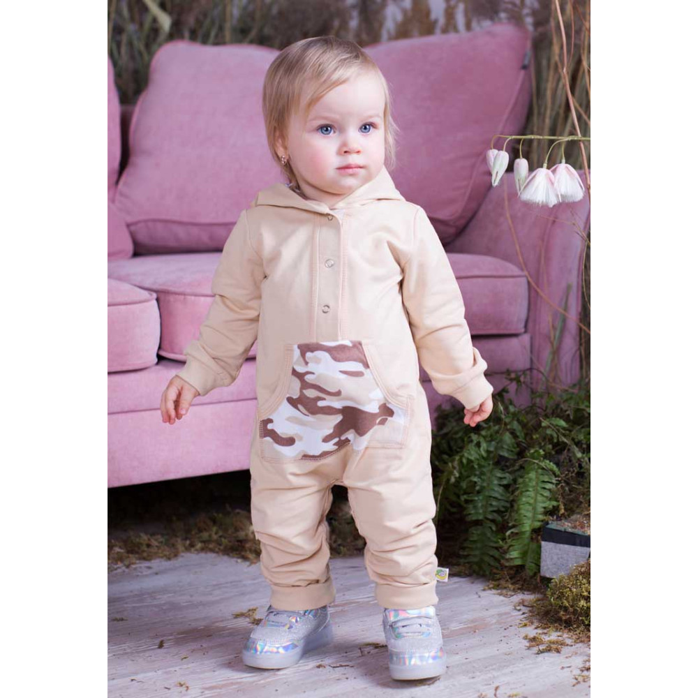 Комбинезон из облегченного футера, Роар бежевый