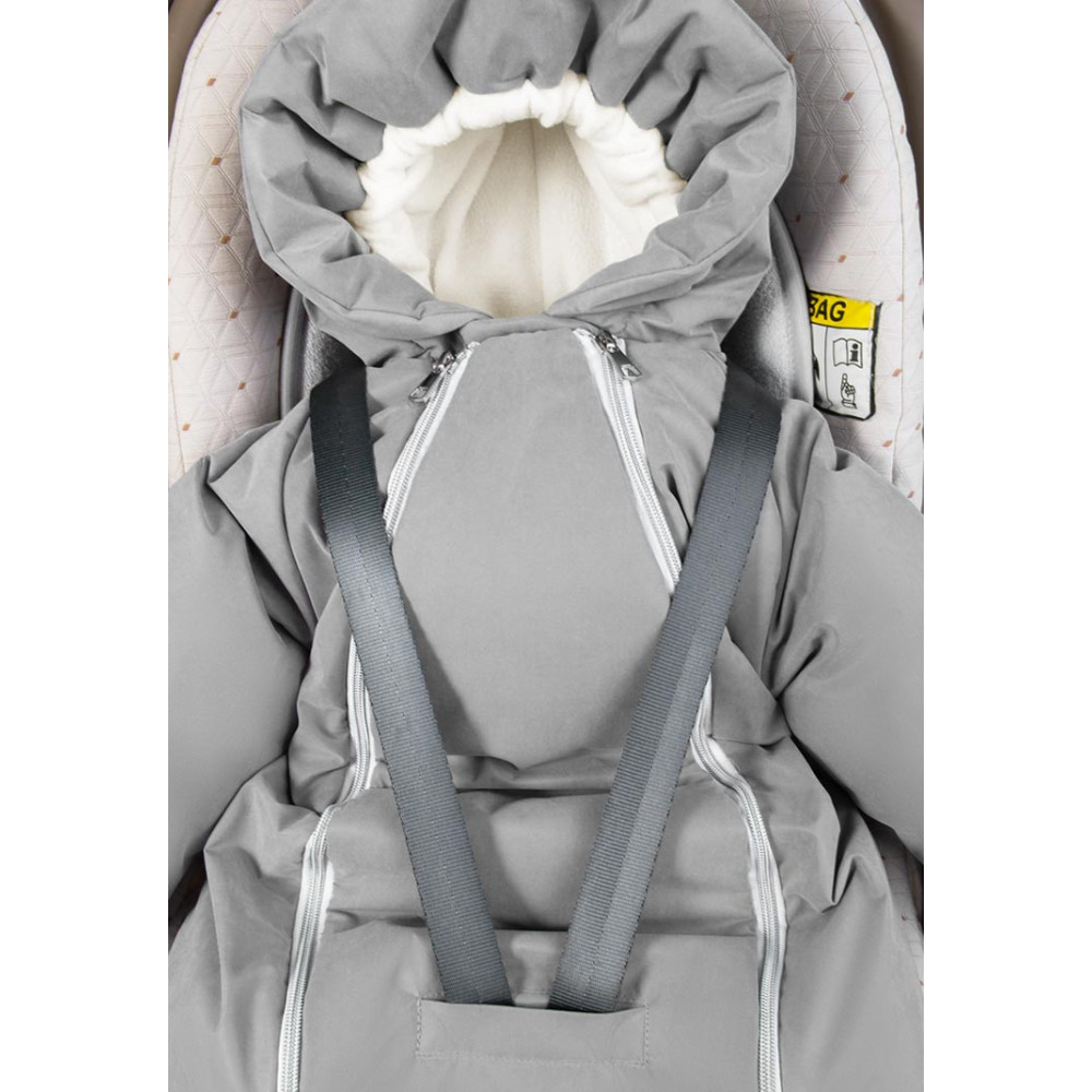 Зимний конверт-комбинезон с ручками для новорожденного "Айс", Серый