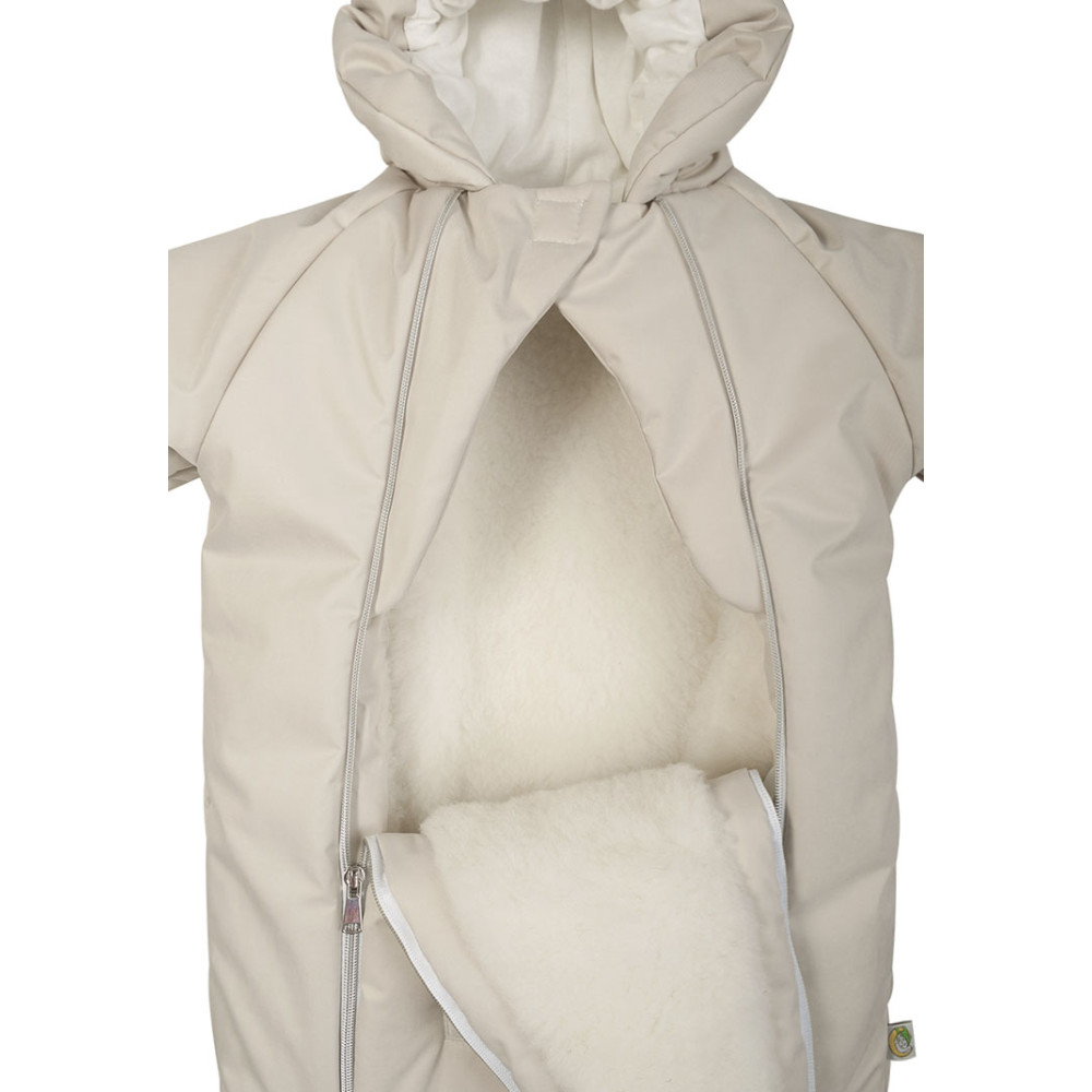 Зимний конверт-комбинезон с ручками для новорожденного "Айс", Молоко