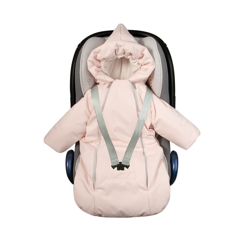 Зимний конверт-комбинезон с ручками для новорожденного "Айс", Пудра