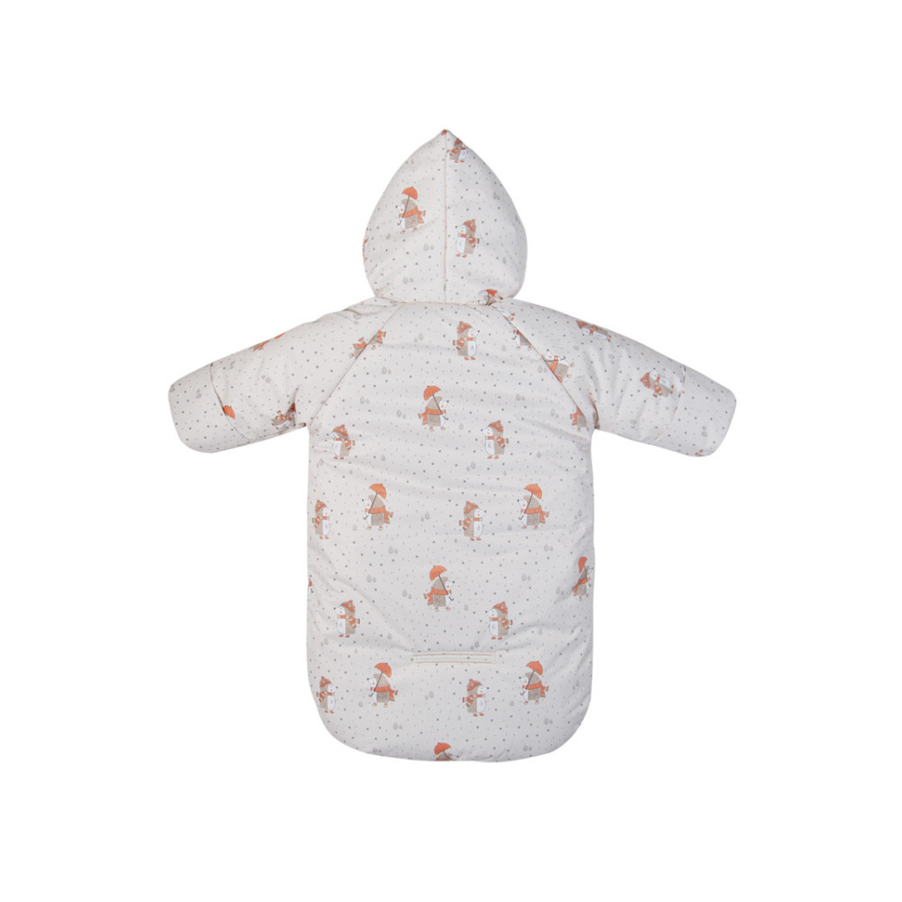 Зимний конверт-комбинезон на овчине для новорожденного "Ежики", Бежевый