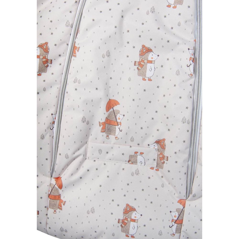 Зимний конверт-комбинезон на овчине для новорожденного "Ежики", Бежевый