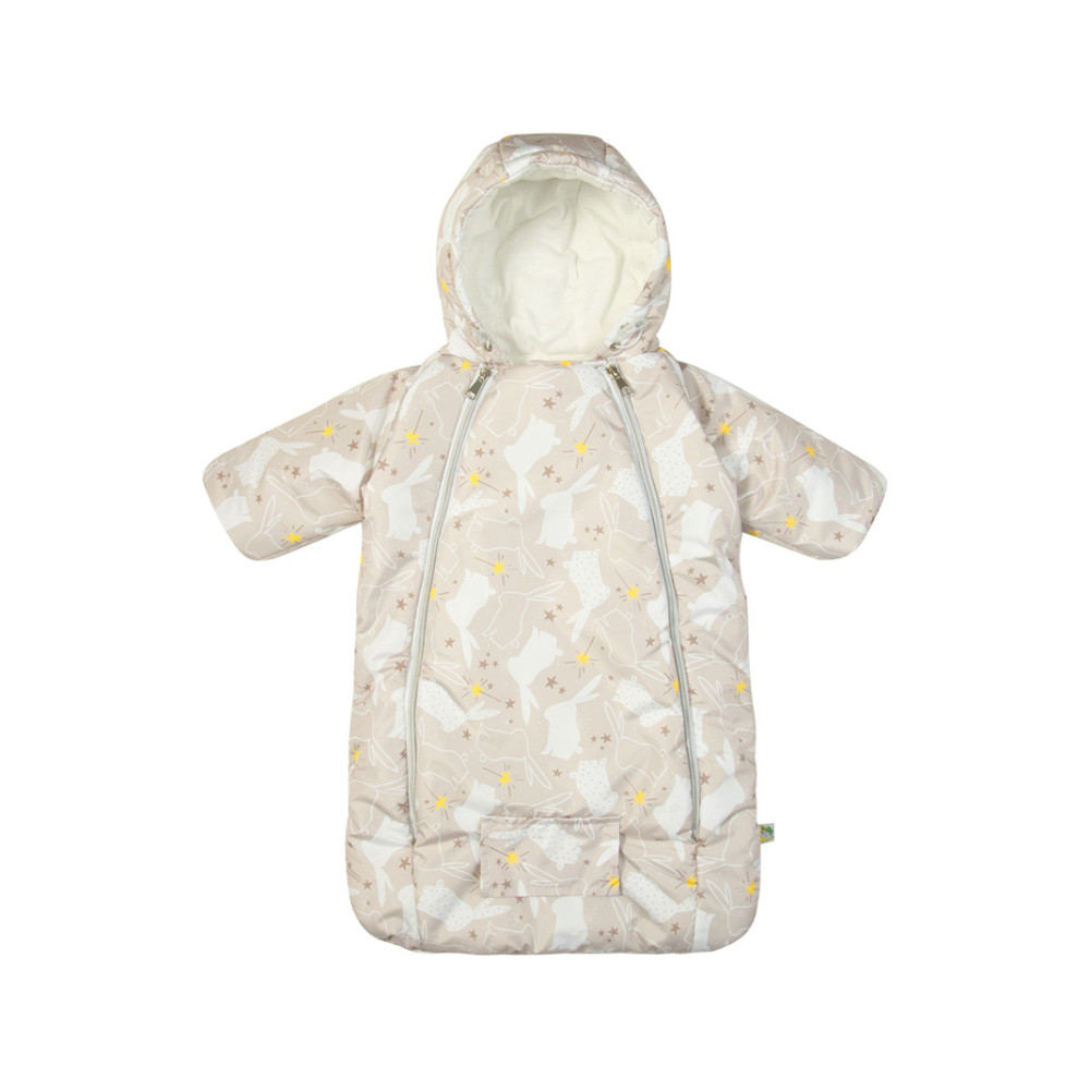 Конверт-комбинезон для новорожденного "Зайцы", бежевый