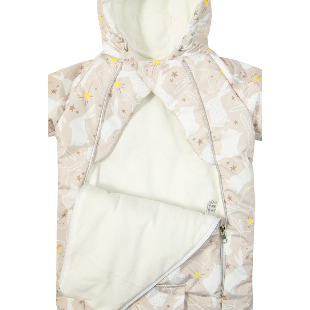 Конверт-комбинезон для новорожденного "Зайцы", бежевый