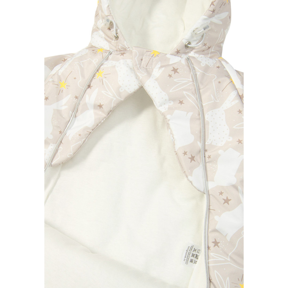 Конверт-комбинезон для новорожденного "Зайцы", бежевый