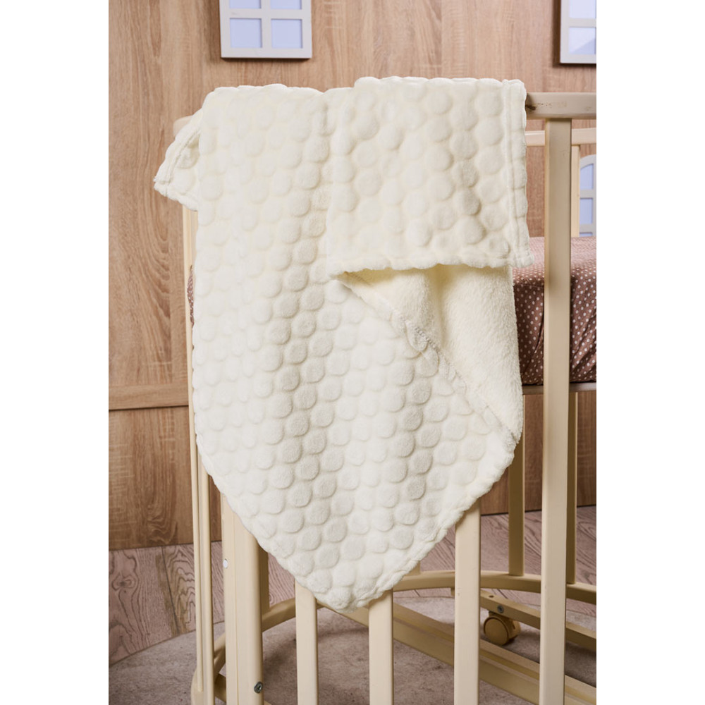 Плюшевый плед "Кружочки", Молочный