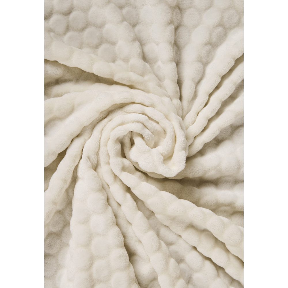 Плюшевый плед "Кружочки", Молочный