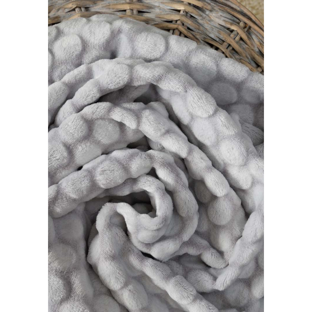 Плюшевый плед "Кружочки", Серый