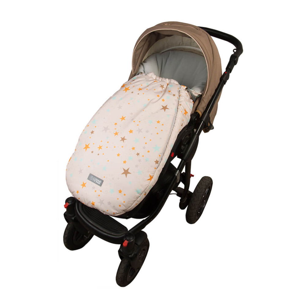 Меховой конверт в коляску "Орион", бежевый