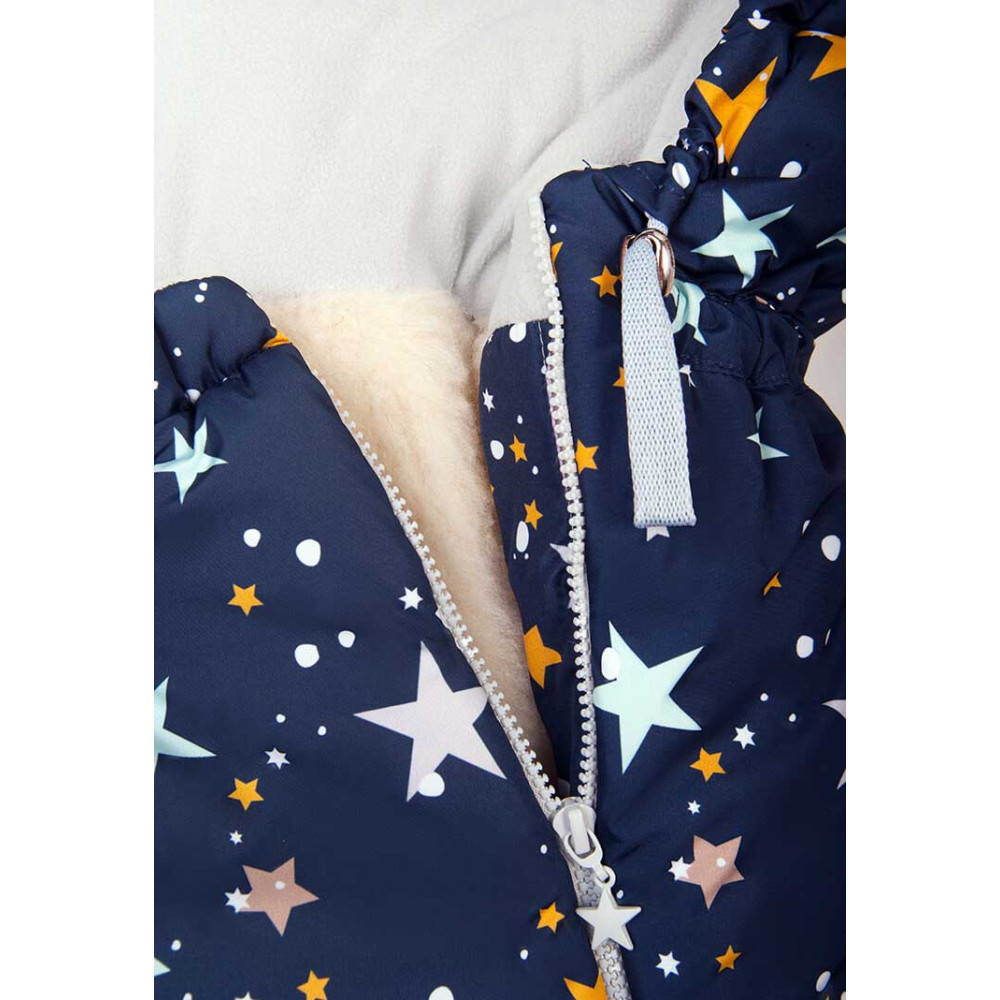 Меховой конверт в коляску "Орион", синий