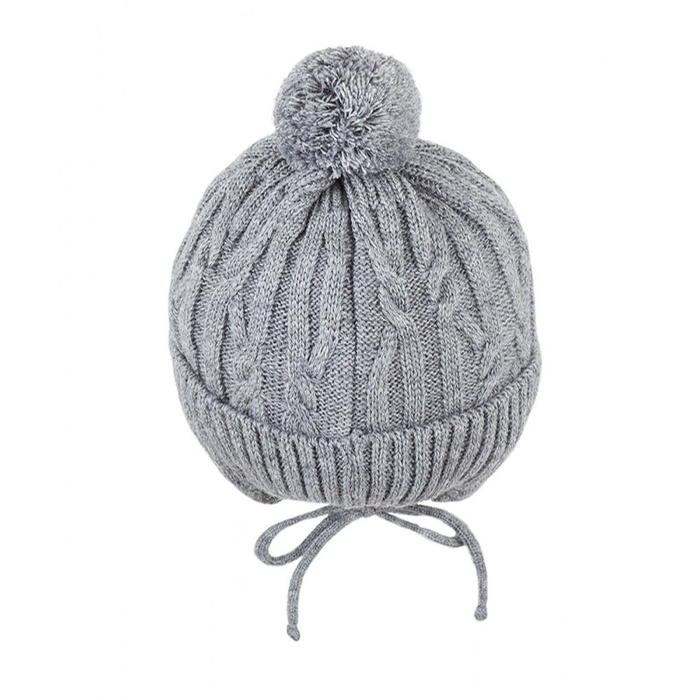 Вязаная детская шапка, Серая