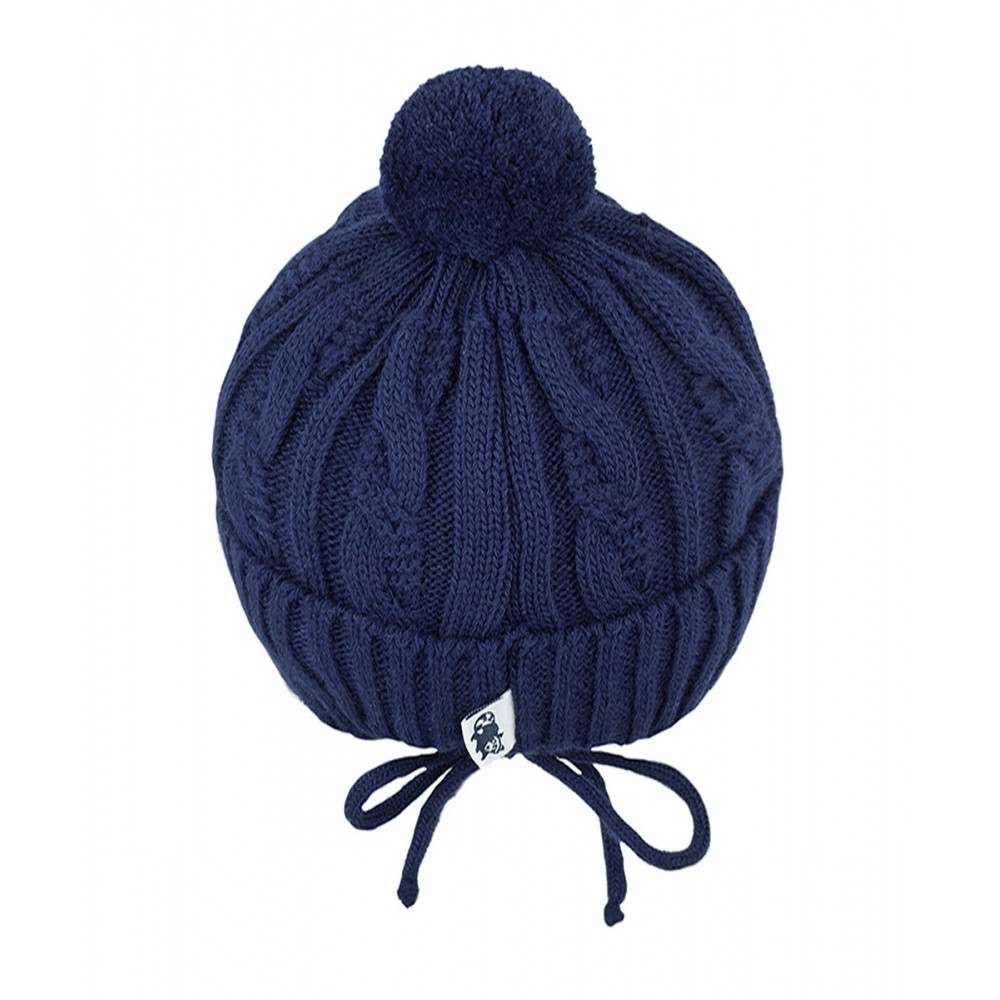 Вязаная детская шапка, Синяя