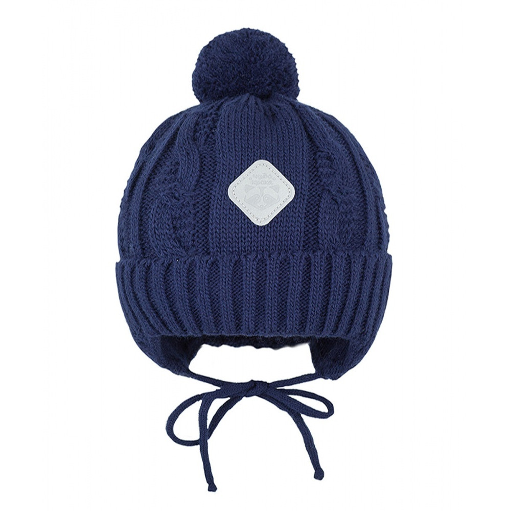 Вязаная детская шапка, Синяя