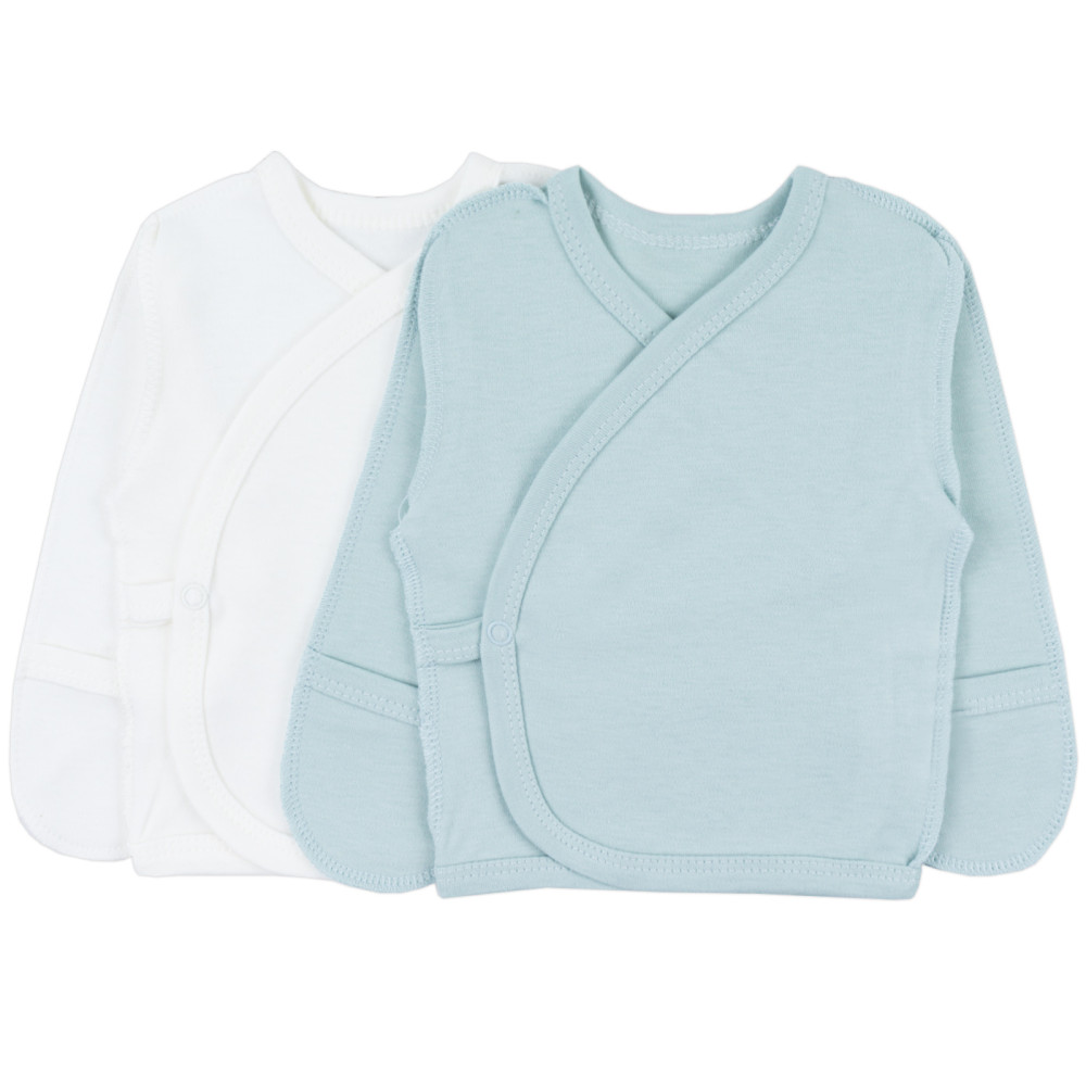 Комплект распашонок в роддом "Baby", Белый/Ментол